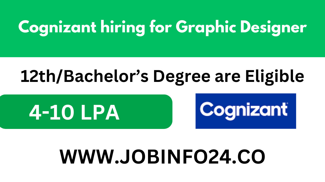 Cognizant hiring for Graphic Designer