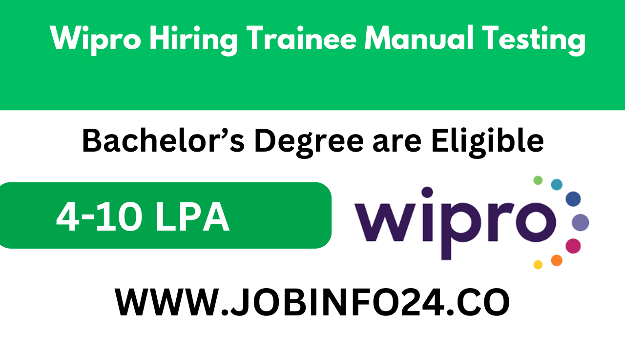 Wipro Hiring Trainee Manual Testing