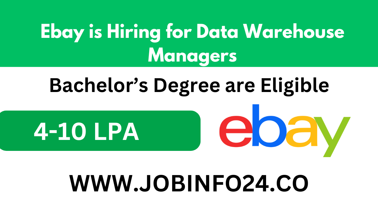 Ebay is Hiring for Data Warehouse Managers