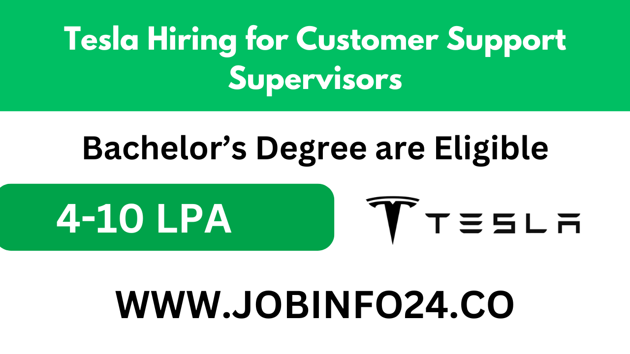 Tesla Hiring for Customer Support Supervisors